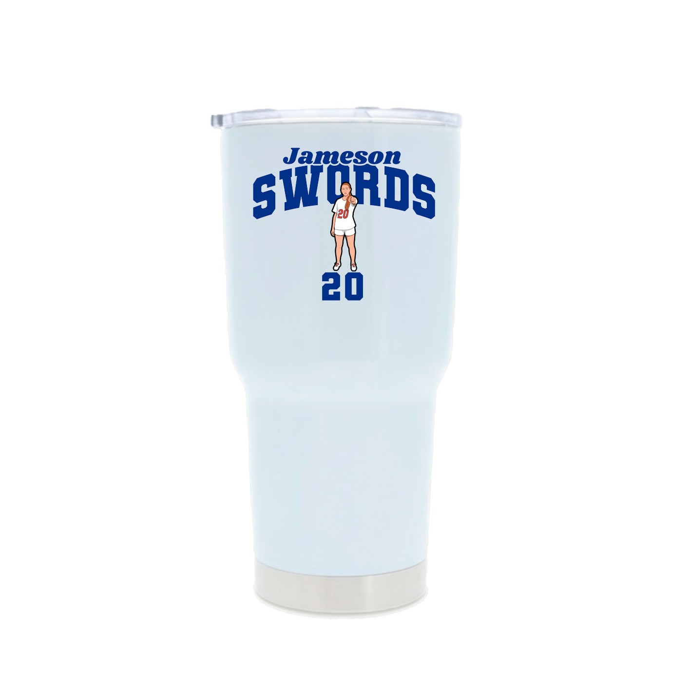 30oz Stainless Steel Tumbler — Signature Arch in White