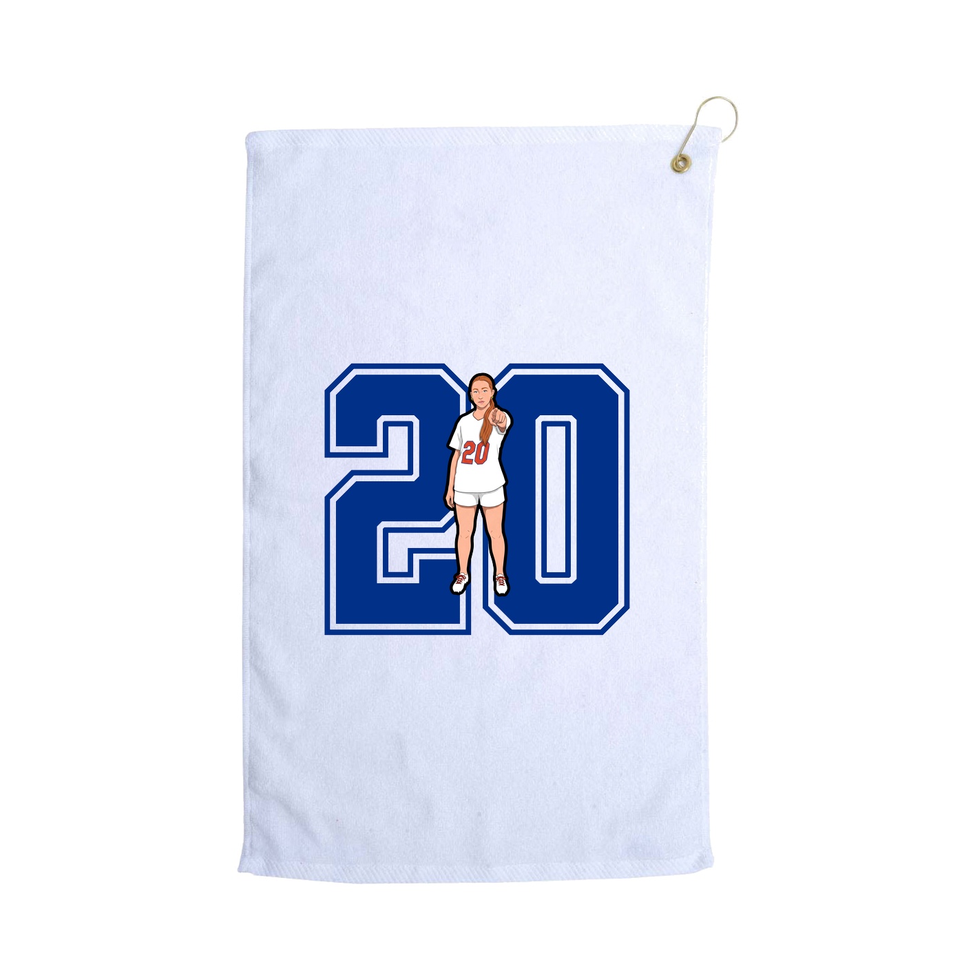 Golf Towel — Number in White