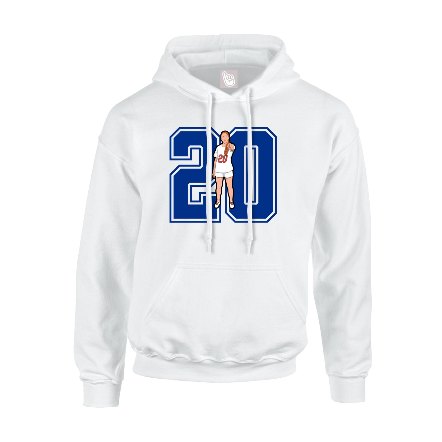 Youth Hoodie — Number in White