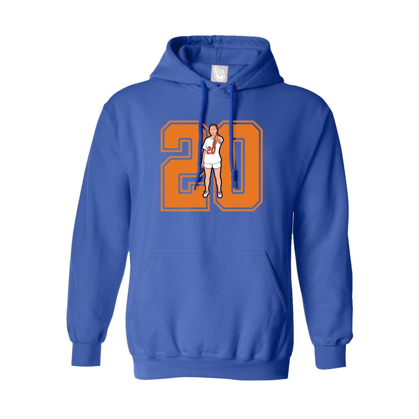 Youth Hoodie — Number in Royal