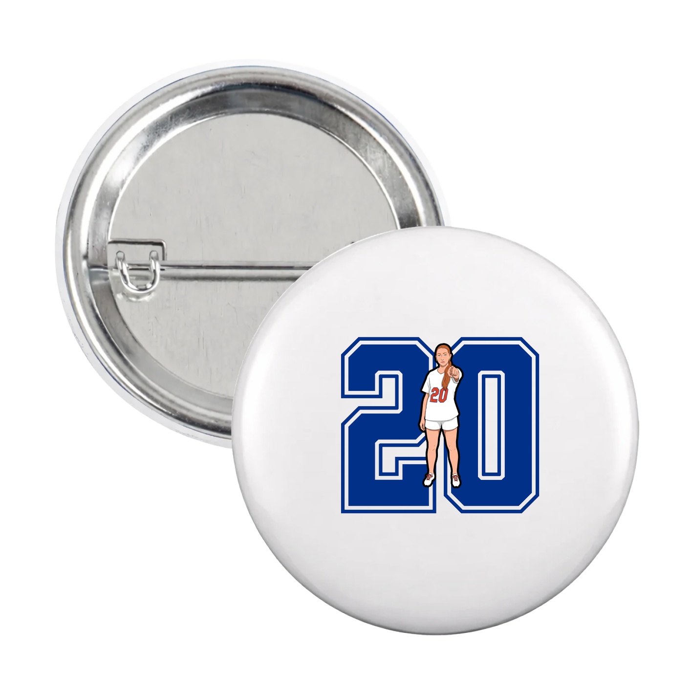 Game Day Button — Number in White