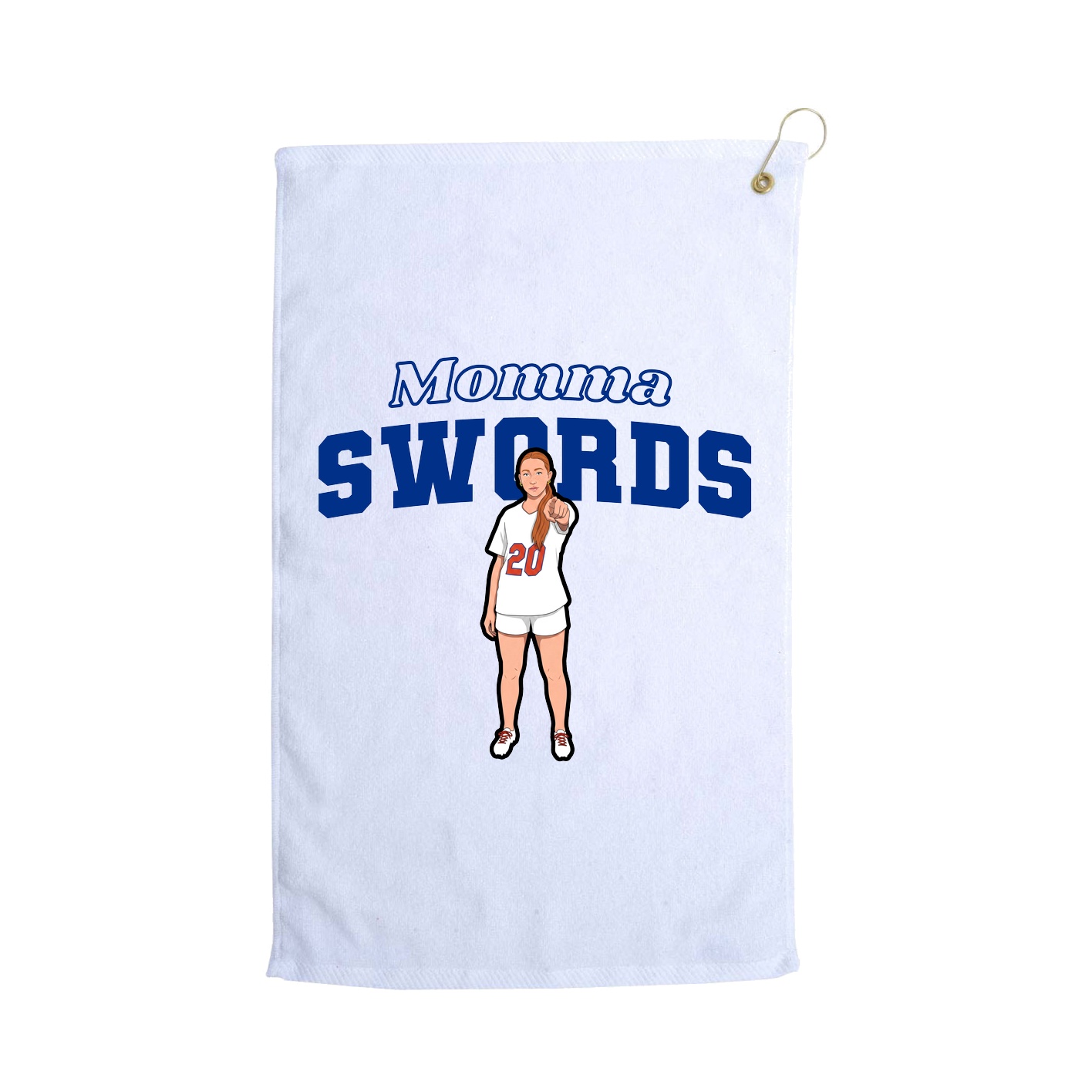 Golf Towel — Mothers Day Block in White