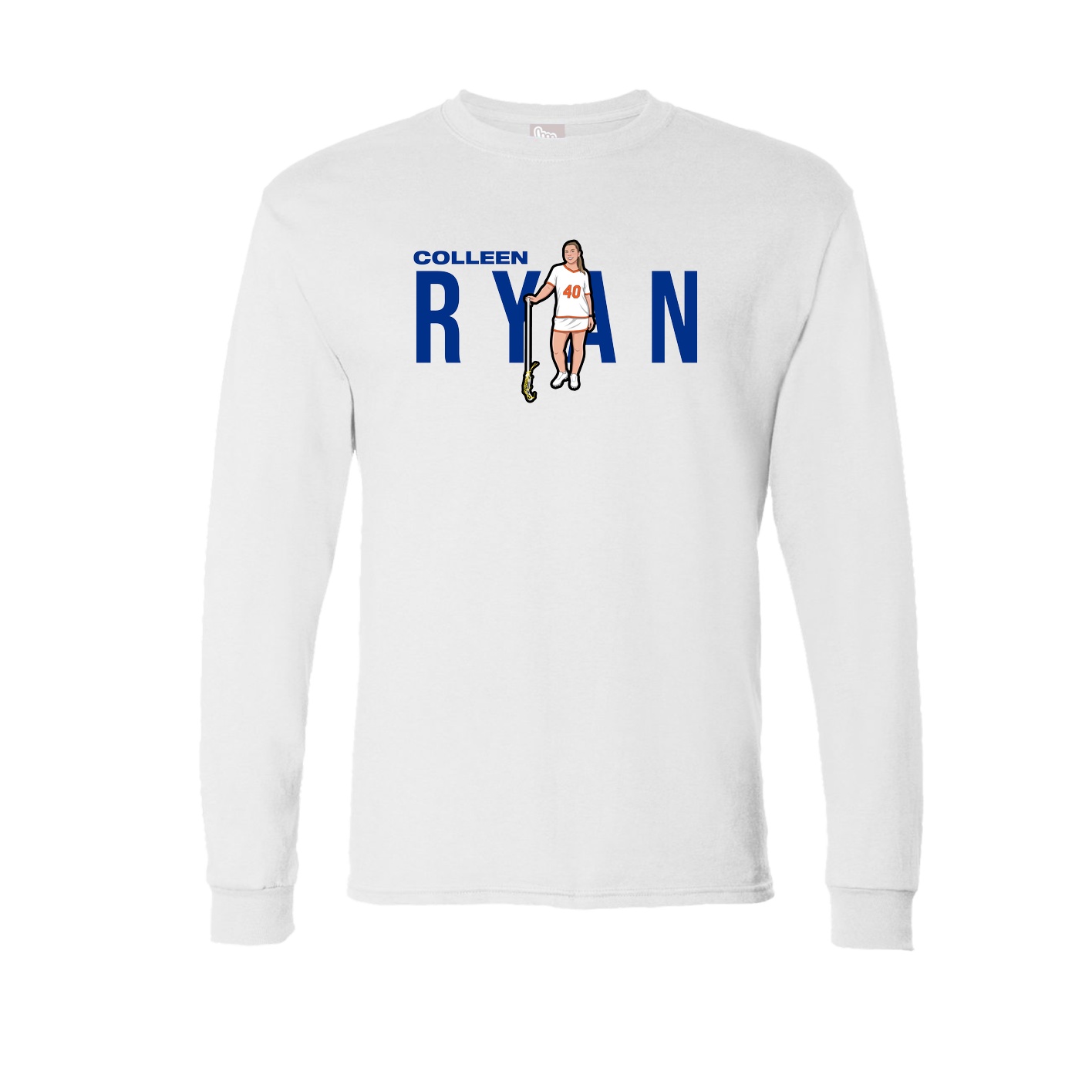 Long Sleeve Tee — Player Name in White