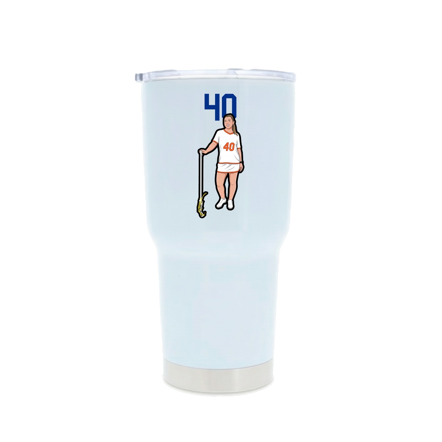 30oz Stainless Steel Tumbler — Number Top in White