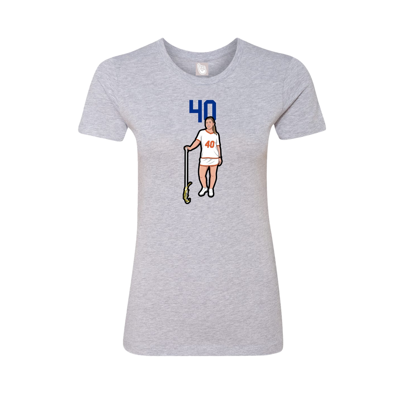 Fitted Women's Tee — Number Top in Grey