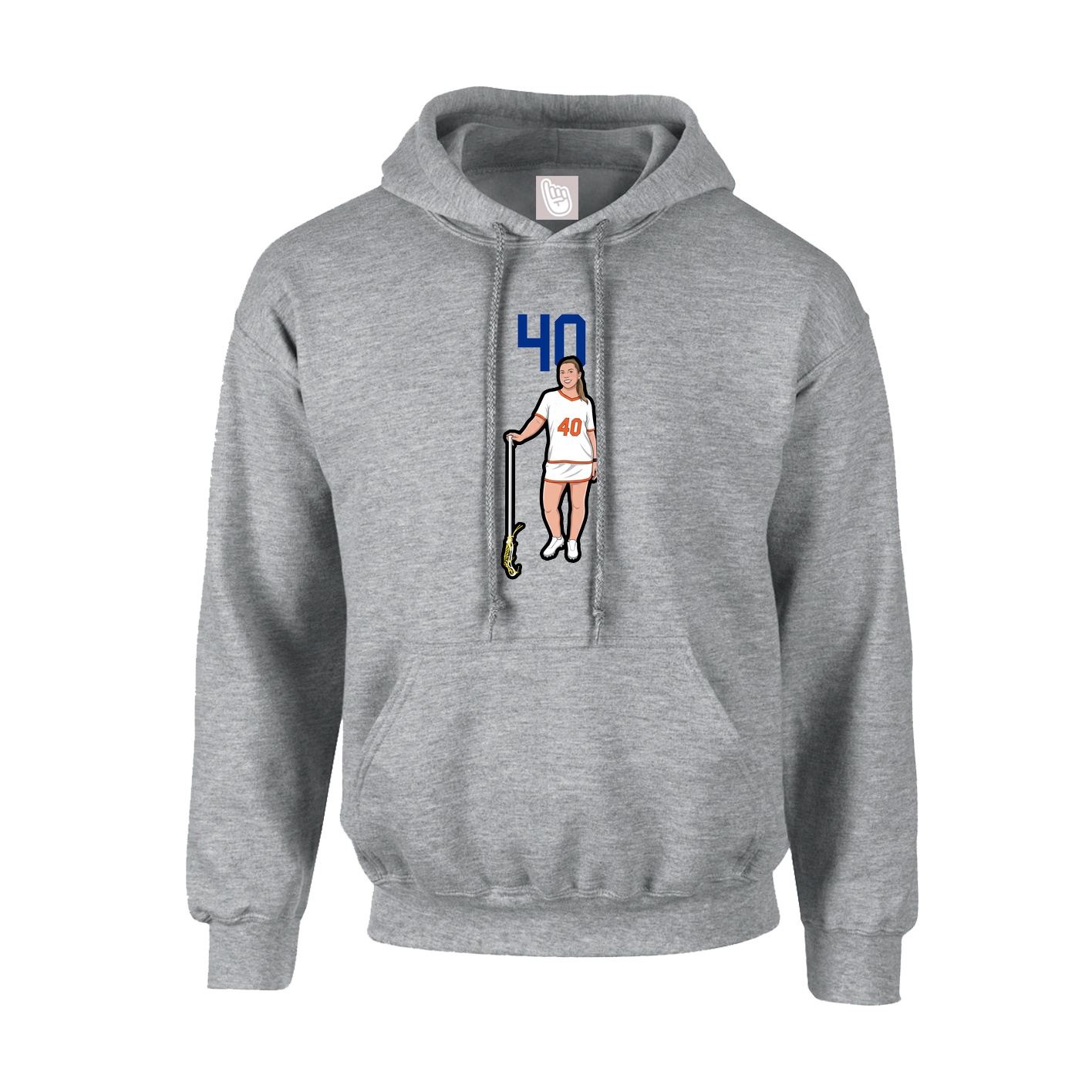 Hoodie — Number Top in Grey