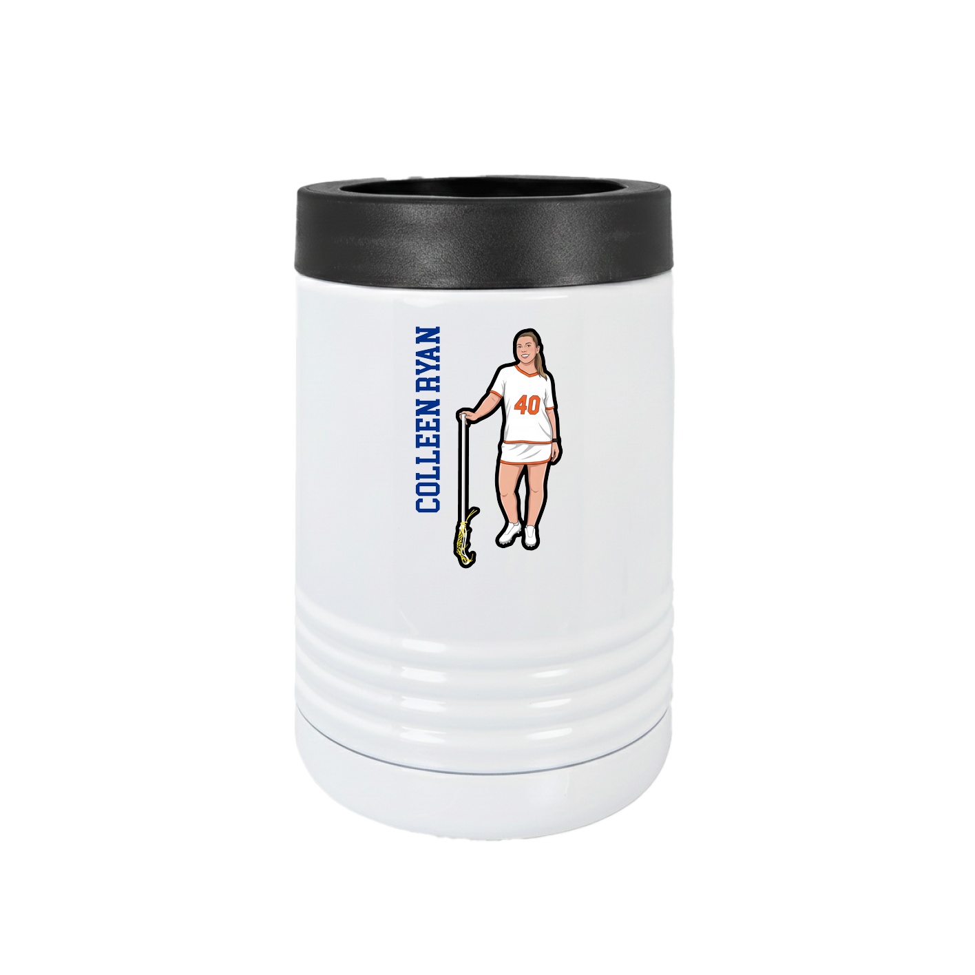 Beverage Holder — Name Vertical in White