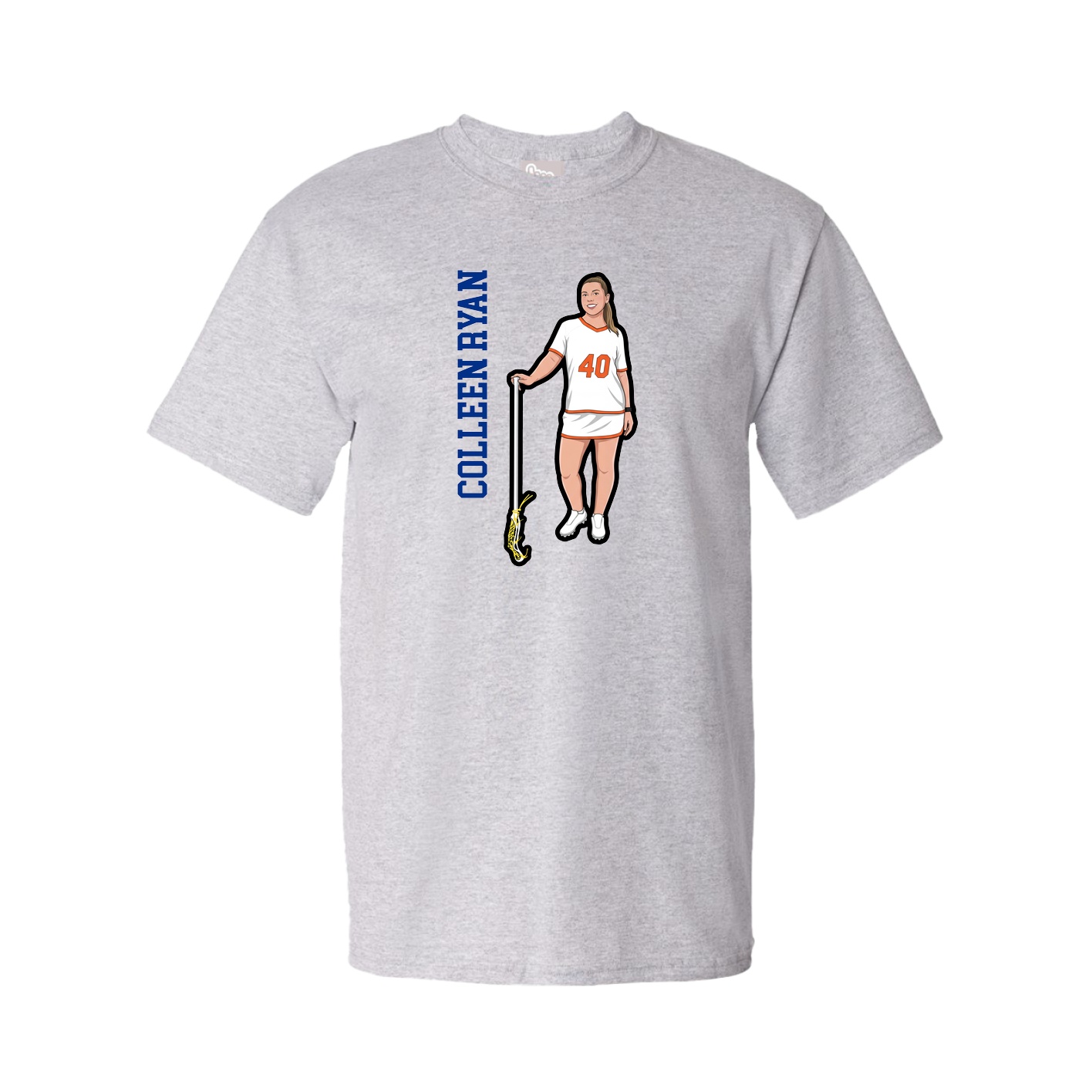 Tee — Name Vertical in Grey