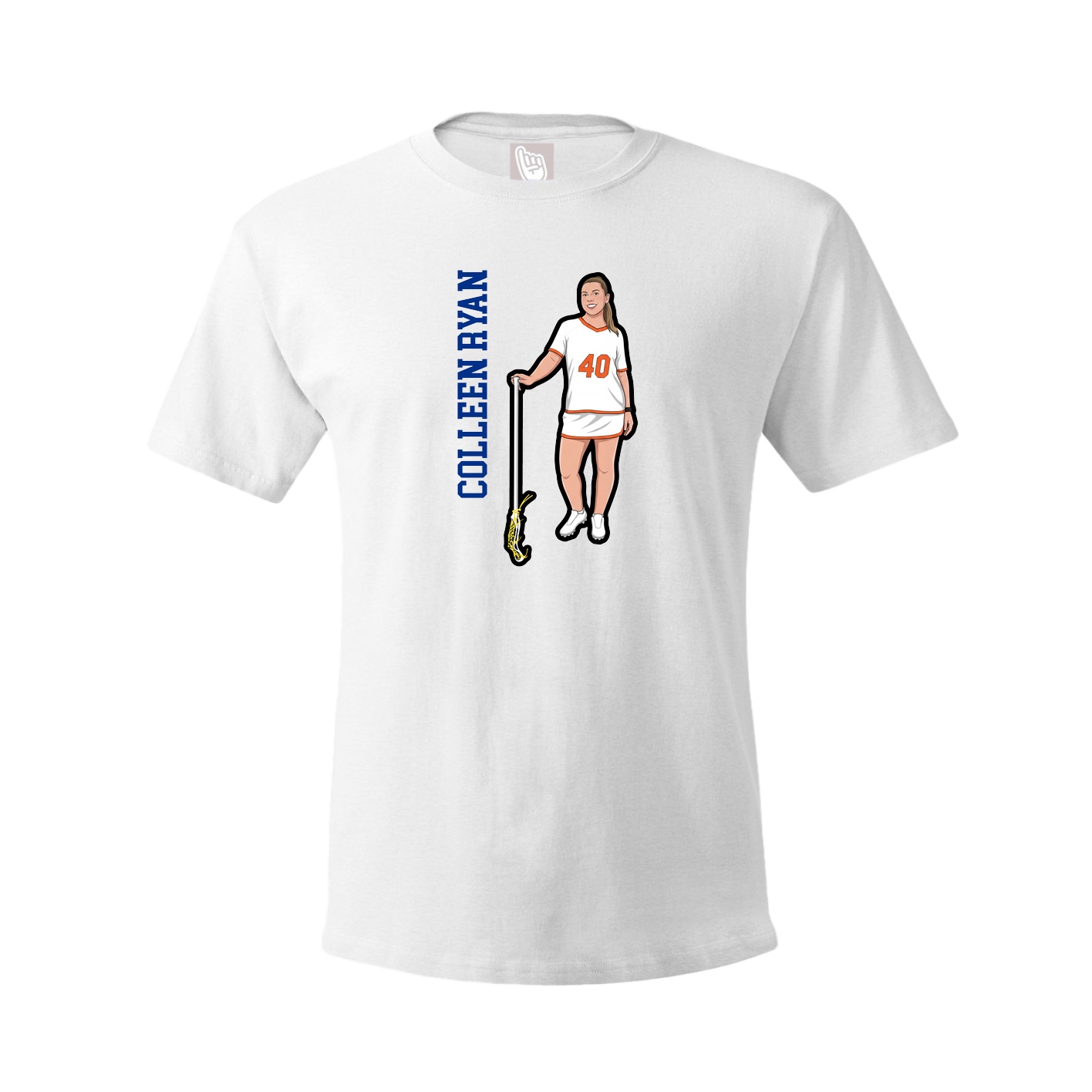 Youth Tee — Name Vertical in White