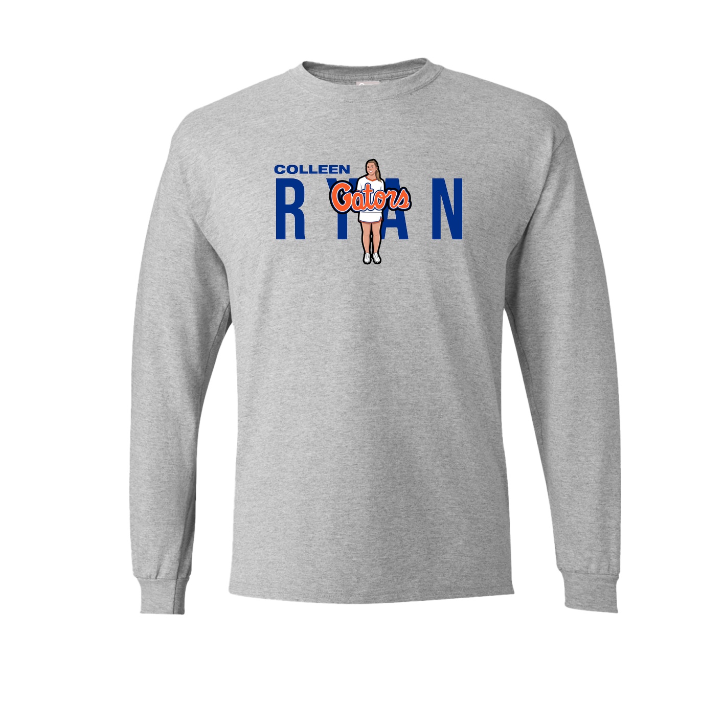 Long Sleeve Tee — Player Name in Grey