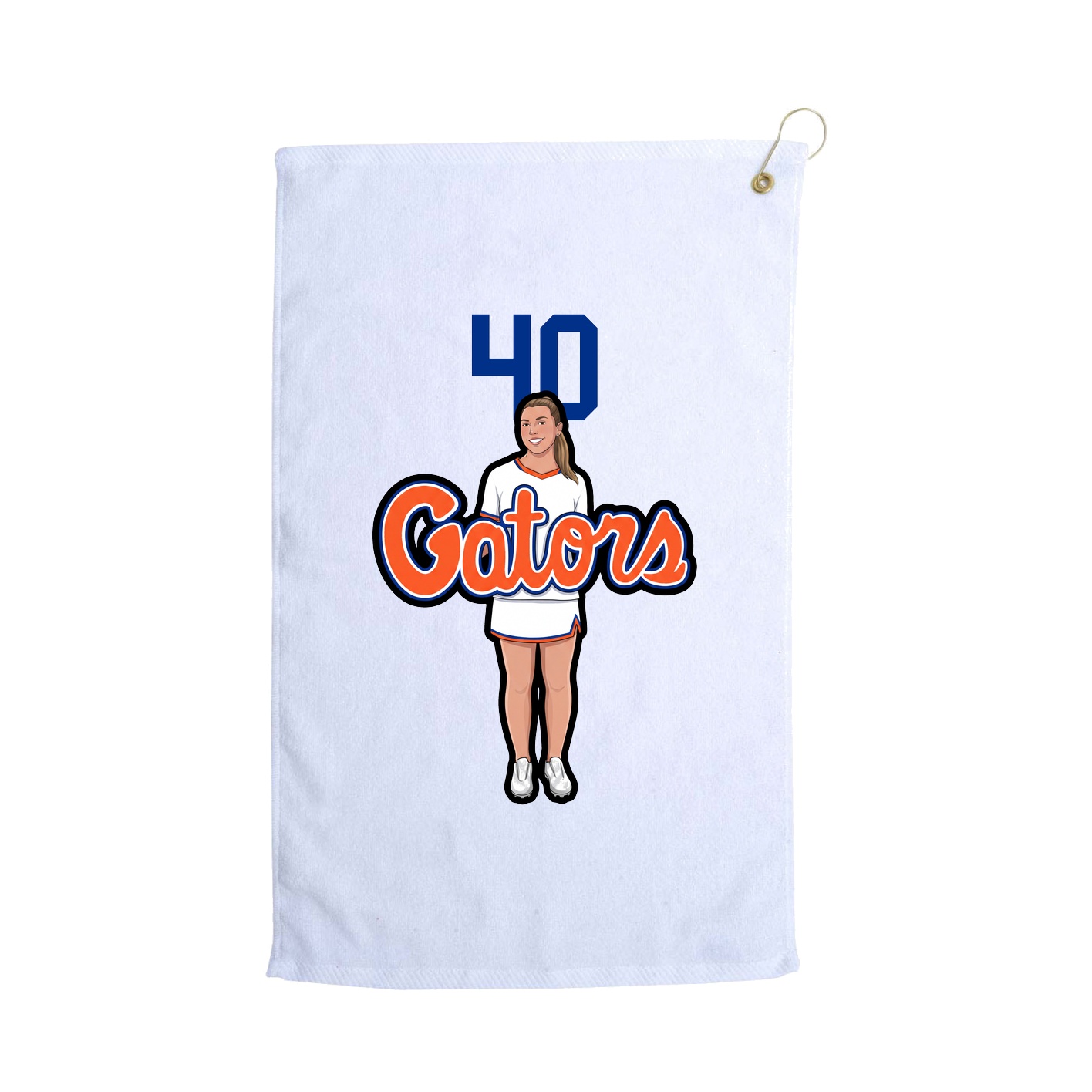 Golf Towel — Number Top in White