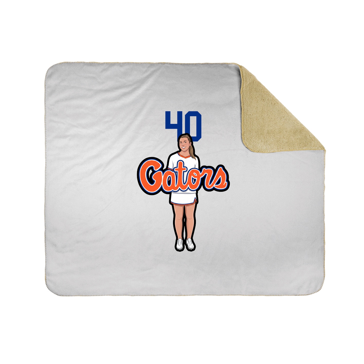 Throw Blanket — Number Top in White