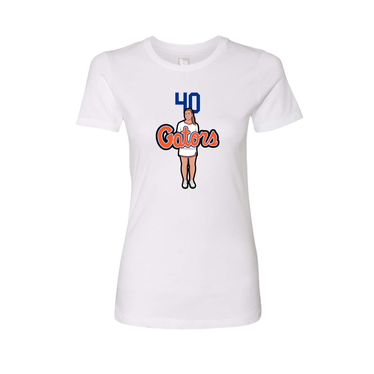 Fitted Women's Tee — Number Top in White