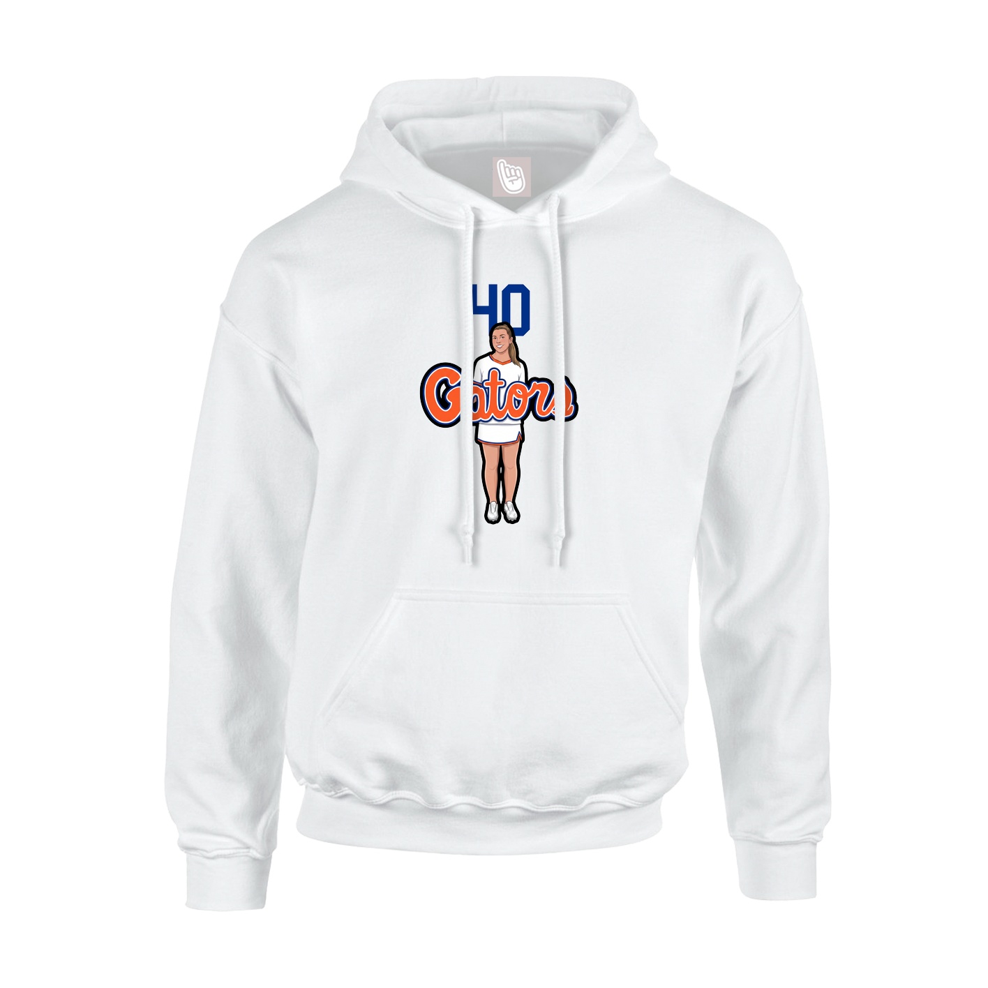 Hoodie — Number Top in White