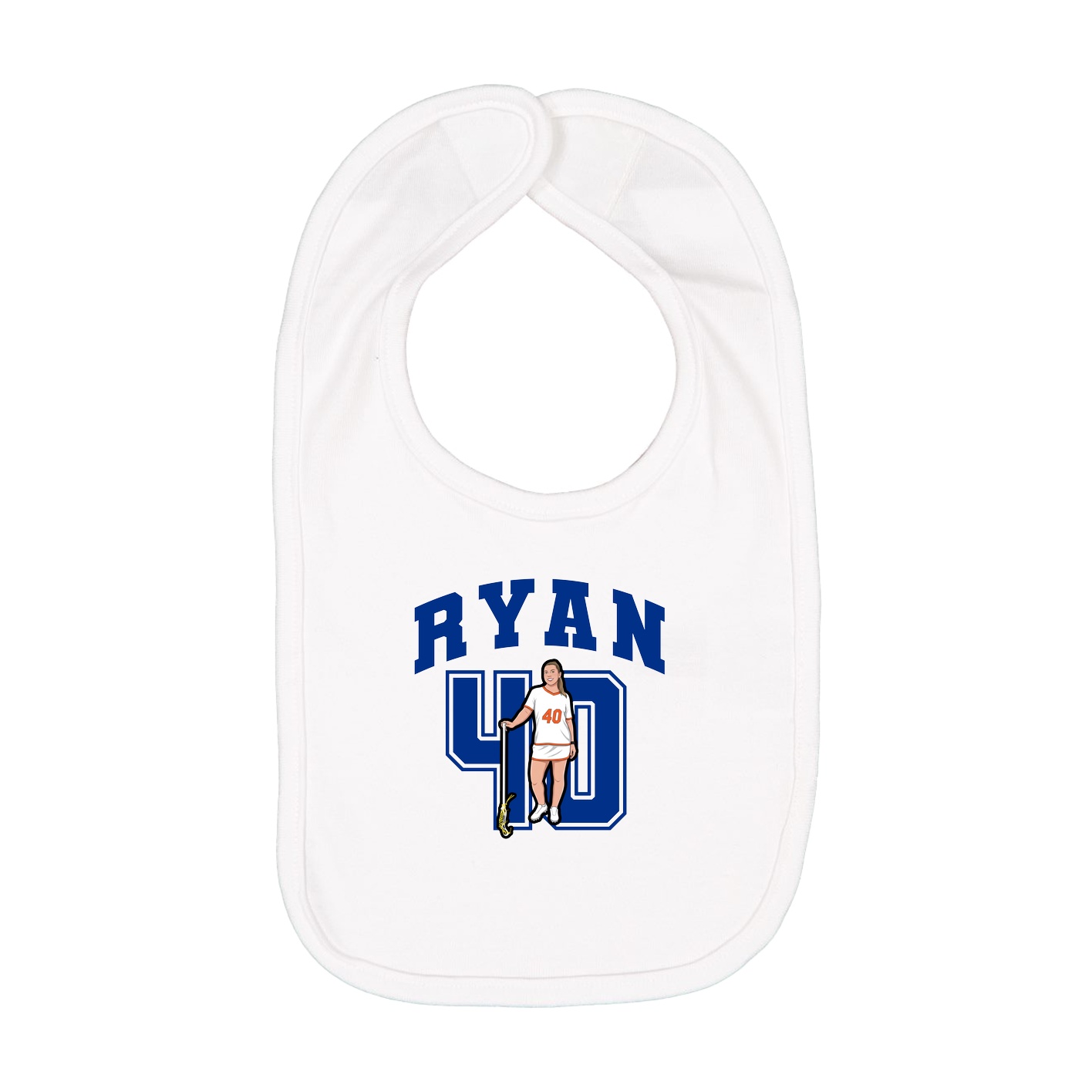 Infant Bib — Number in White