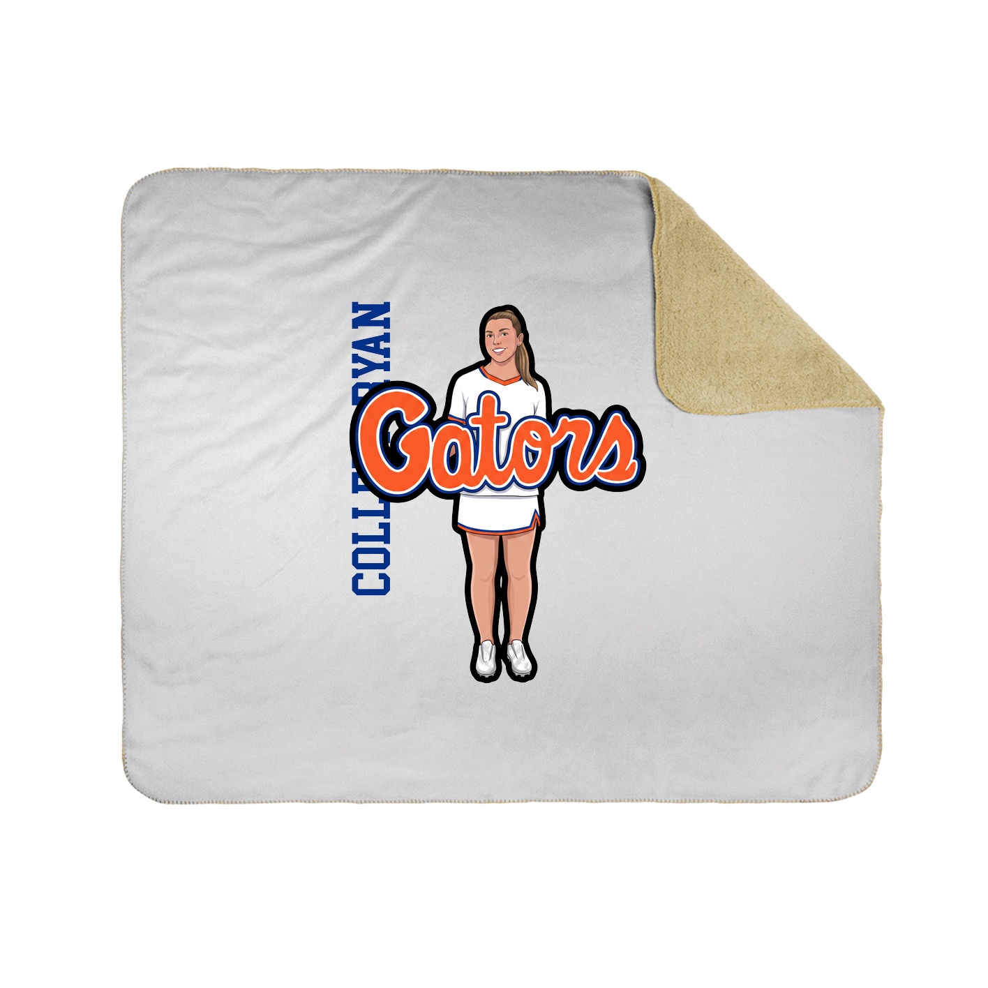 Throw Blanket — Name Vertical in White