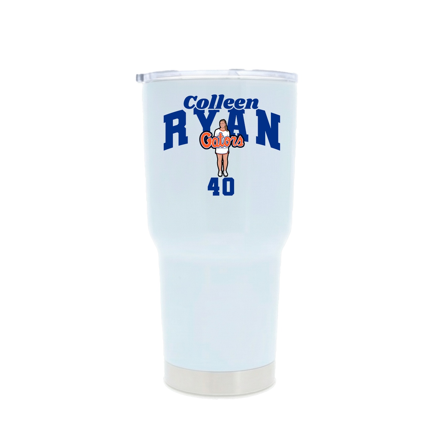 30oz Stainless Steel Tumbler — Signature Arch in White