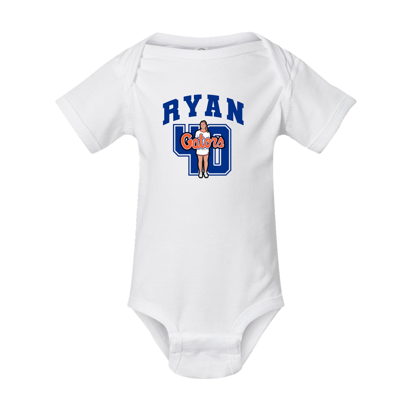 Baby Onesie — Number in White