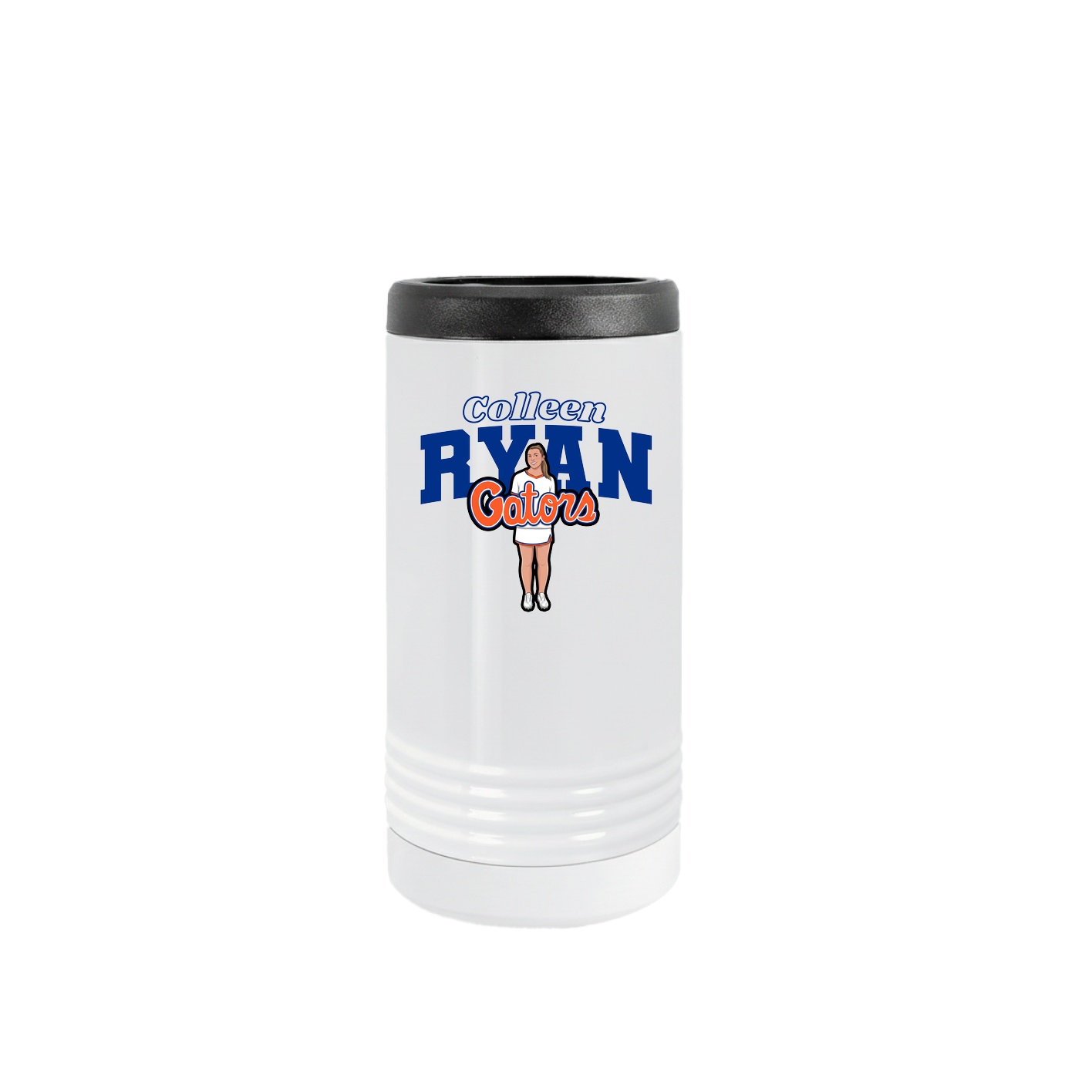 Slim Beverage Holder — Name Arch in White