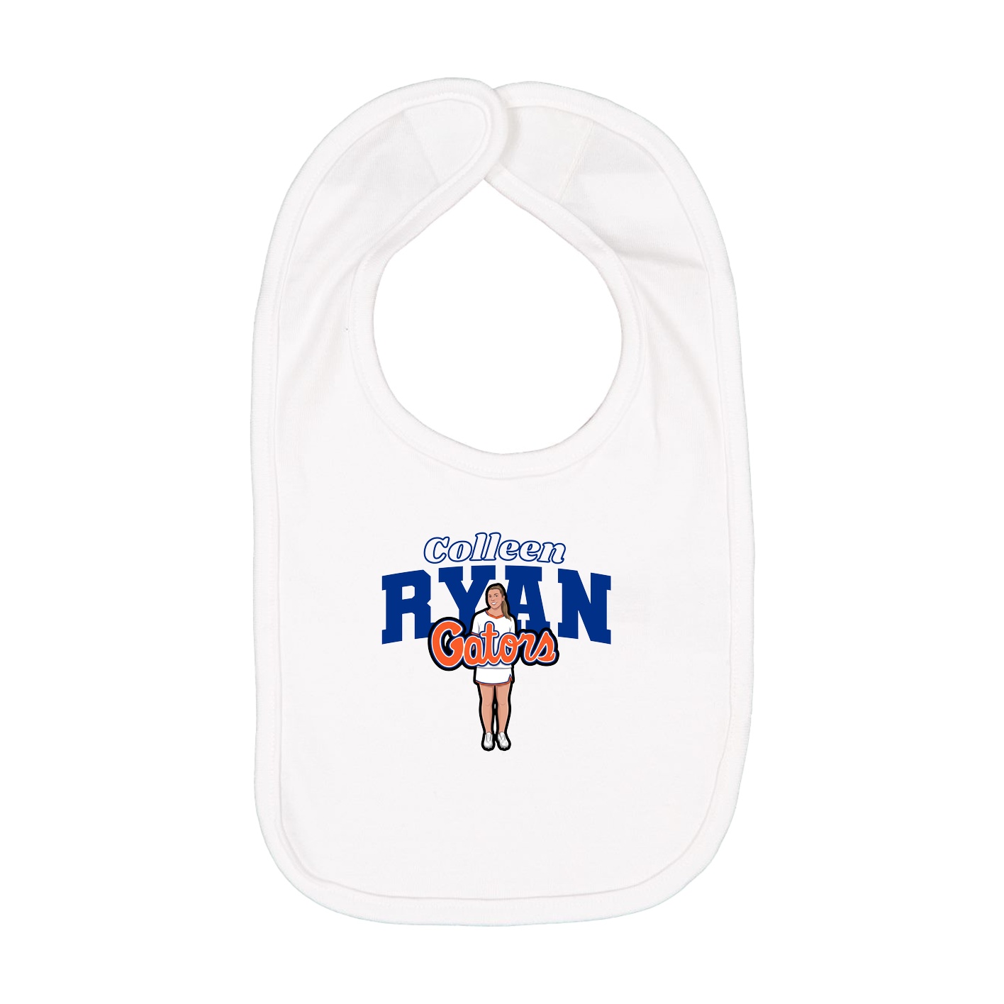 Infant Bib — Name Arch in White