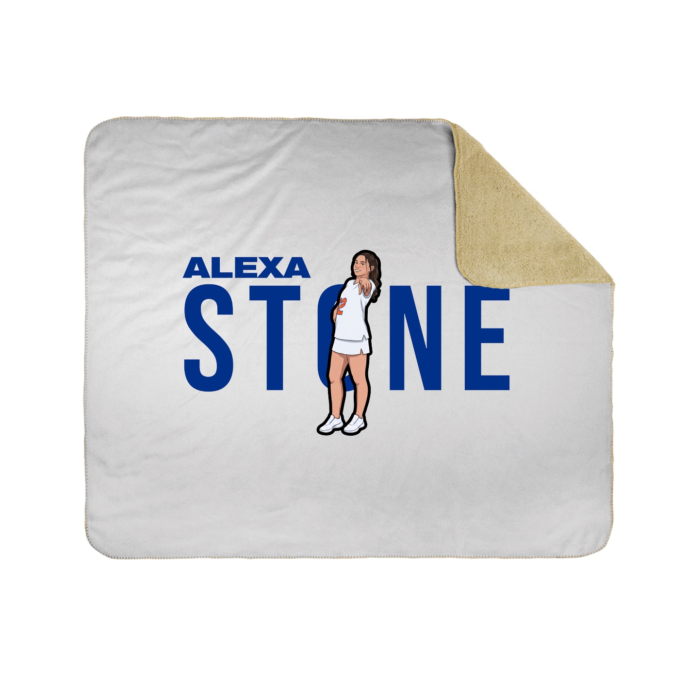 Throw Blanket — Player Name in White