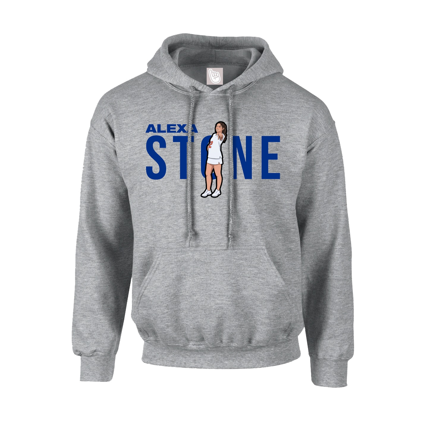 Hoodie — Player Name in Grey