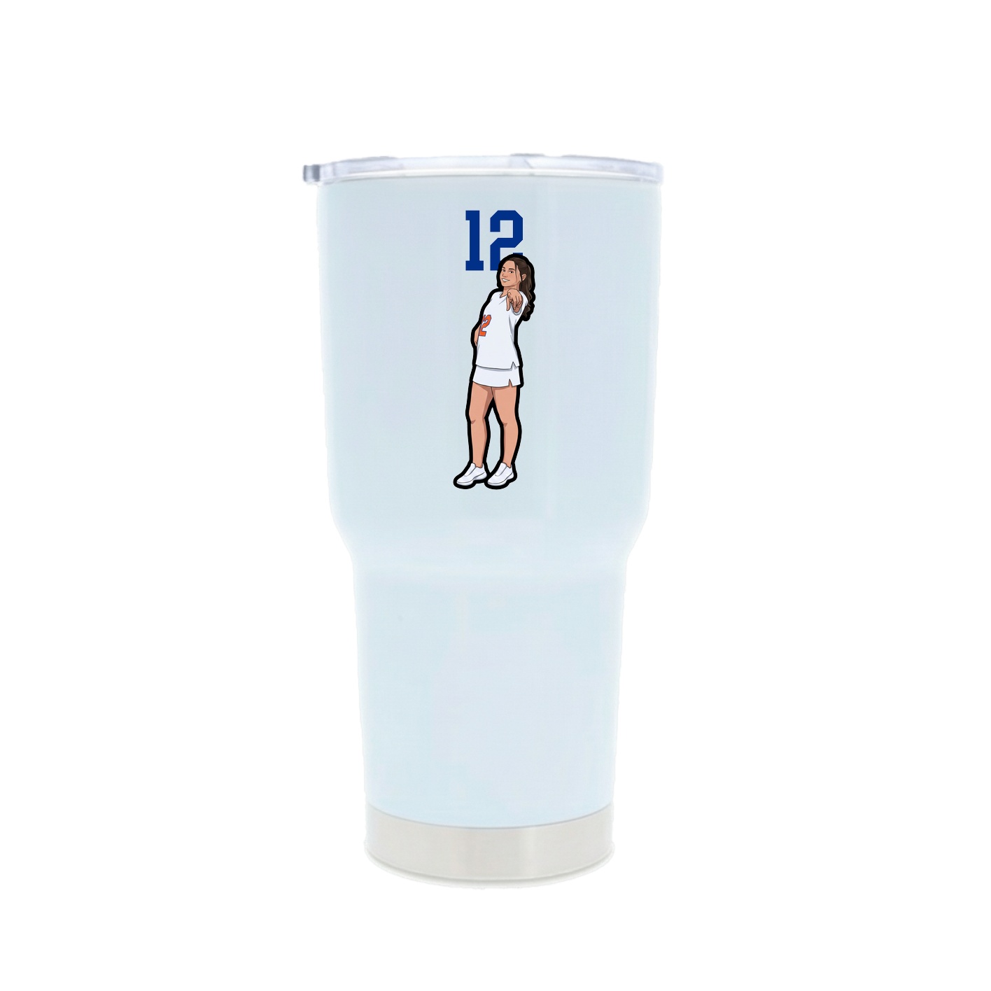 30oz Stainless Steel Tumbler — Number Top in White