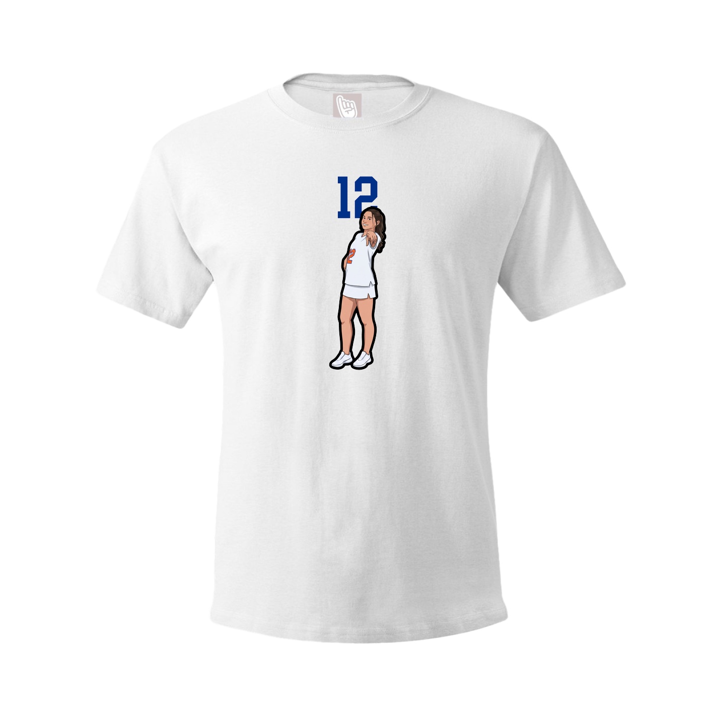 Youth Tee — Number Top in White