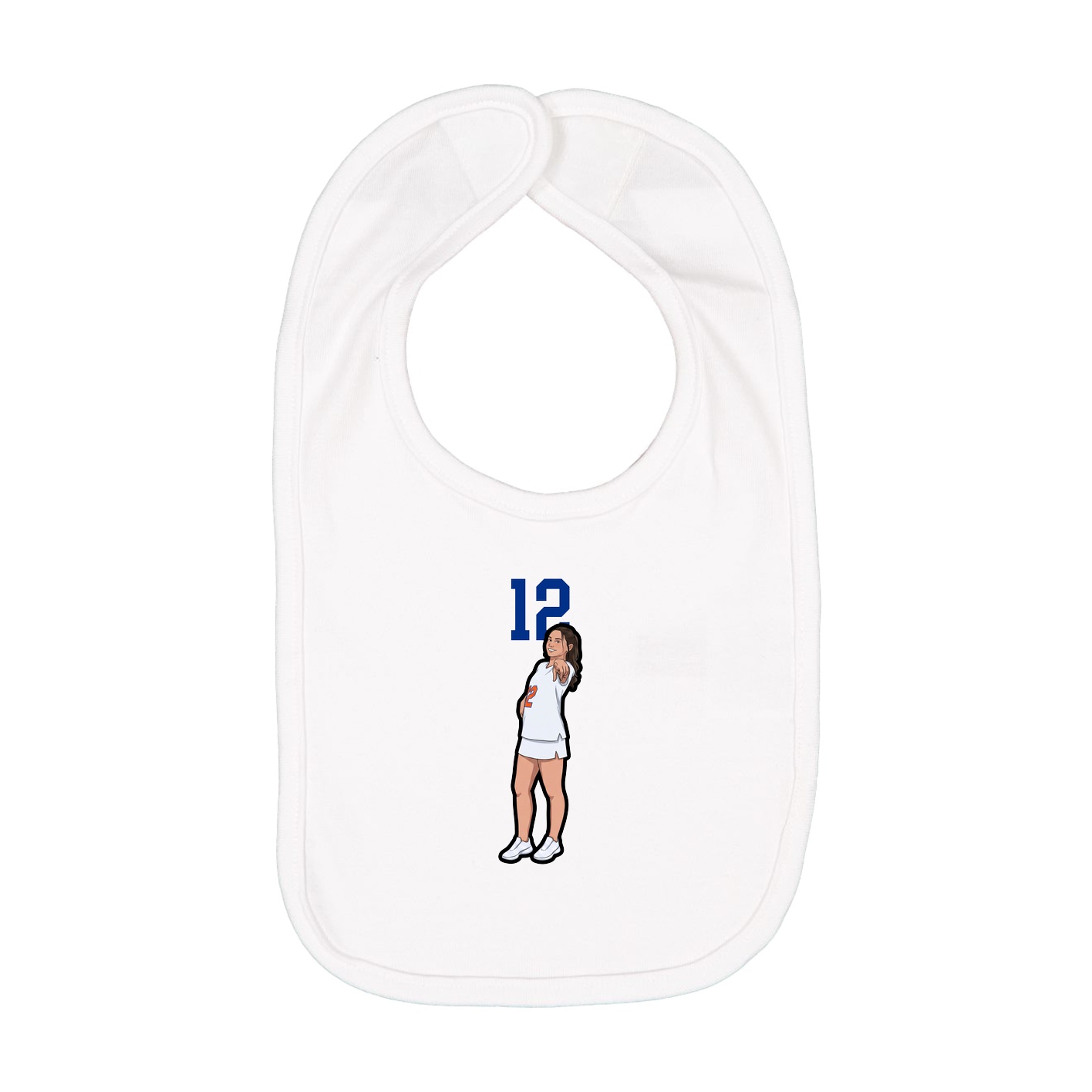 Infant Bib — Number Top in White