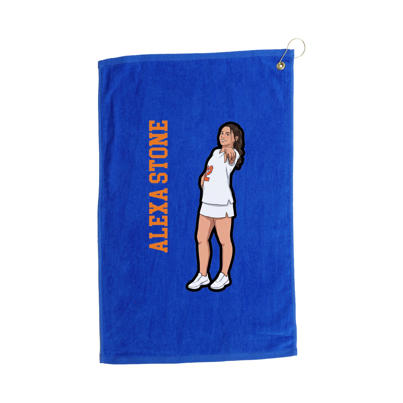 Golf Towel — Name Vertical in Royal