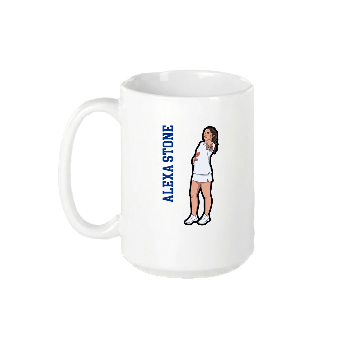 15oz Coffee Mug — Name Vertical in White