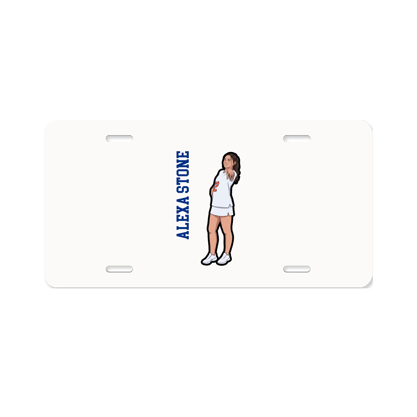 License Plate — Name Vertical in Classic