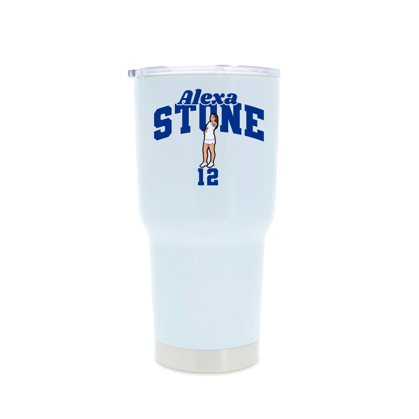 30oz Stainless Steel Tumbler — Signature Arch in White