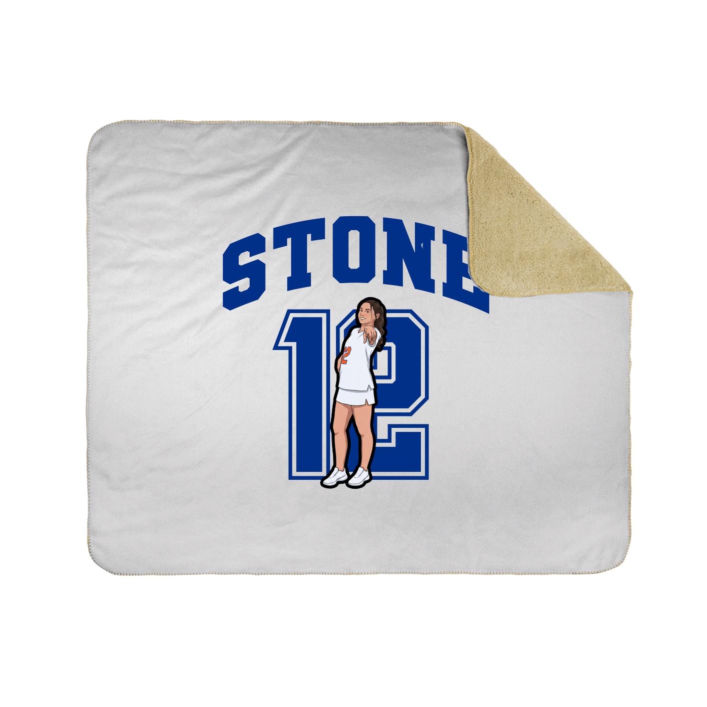 Throw Blanket — Number in White