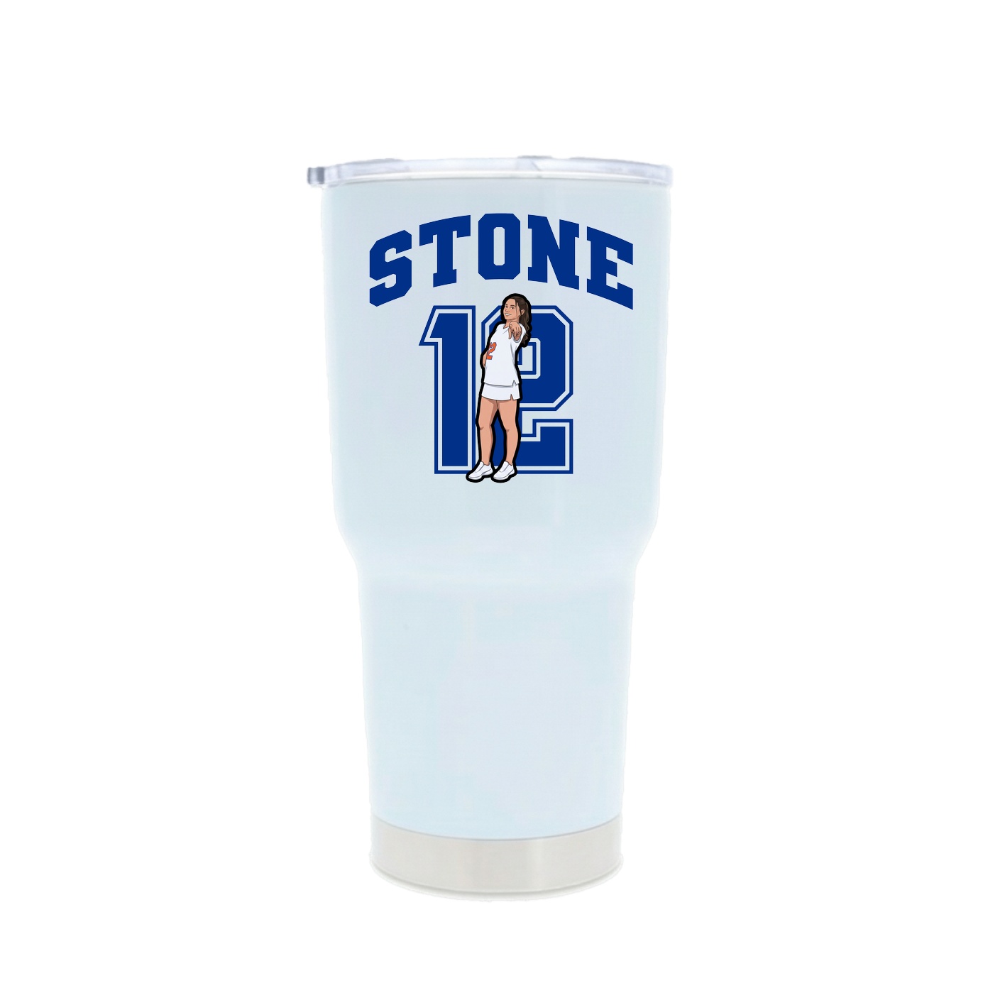 30oz Stainless Steel Tumbler — Number in White