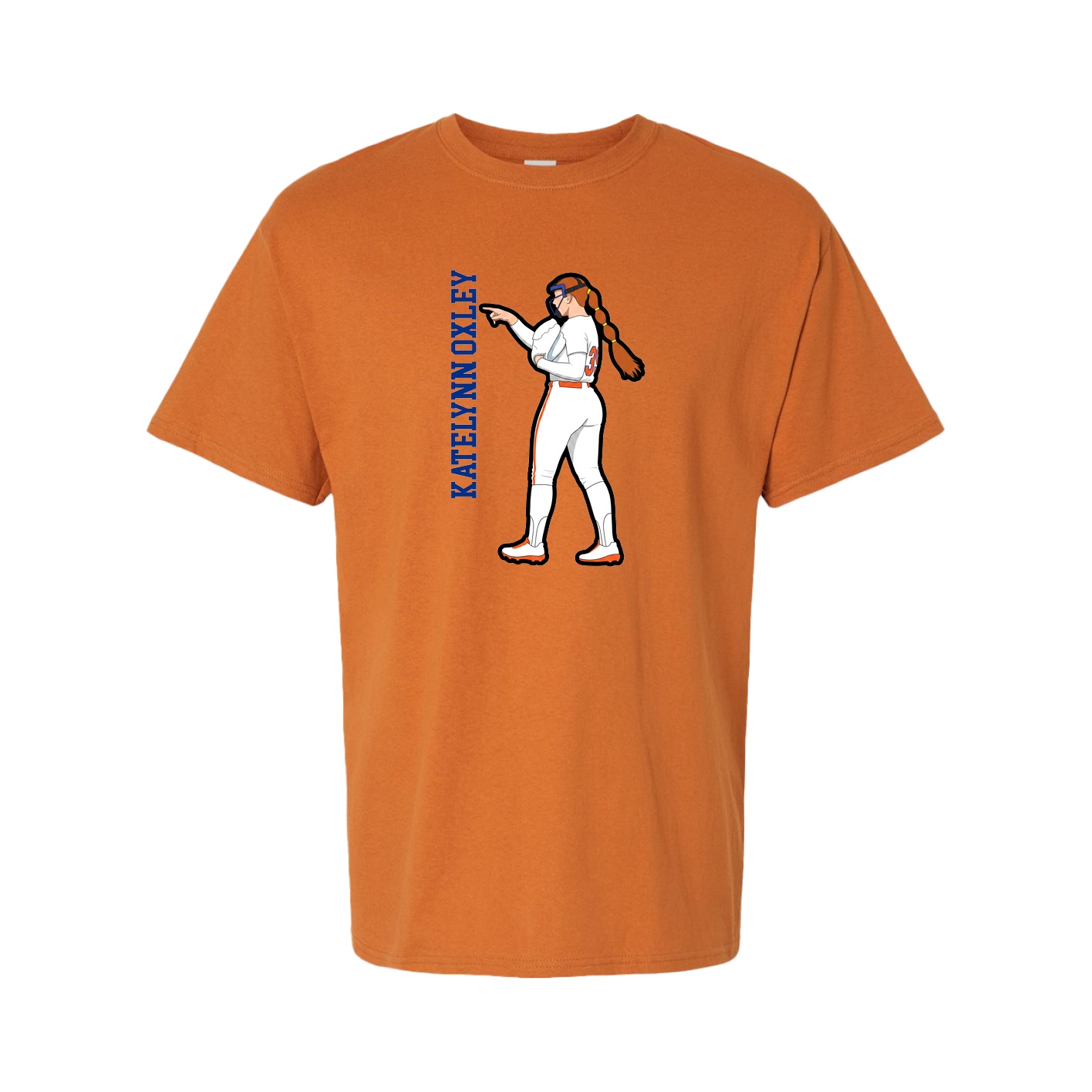 Tee — Name Vertical in Orange
