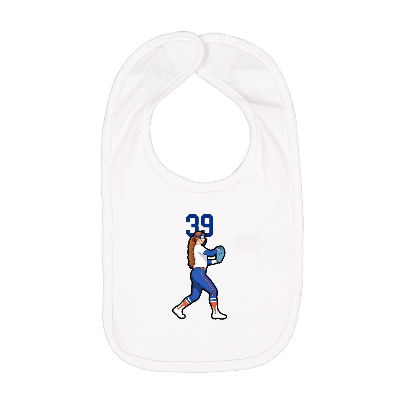 Infant Bib — Number Top in White