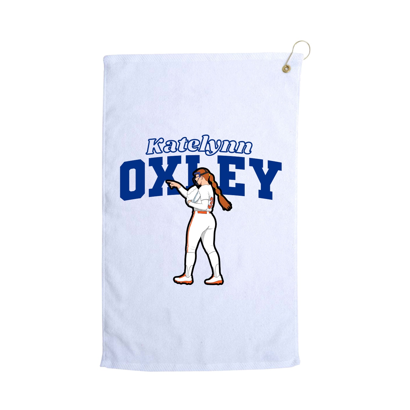 Golf Towel — Name Arch in White