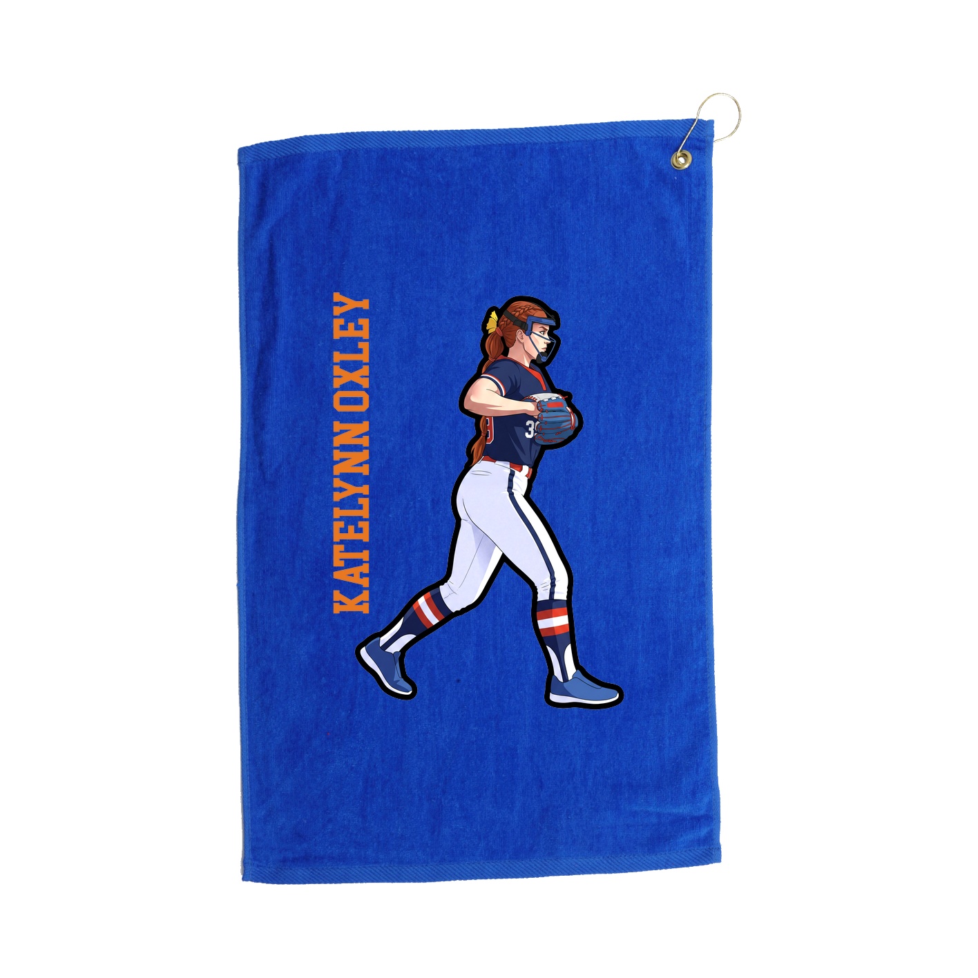 Golf Towel — Name Vertical in Royal