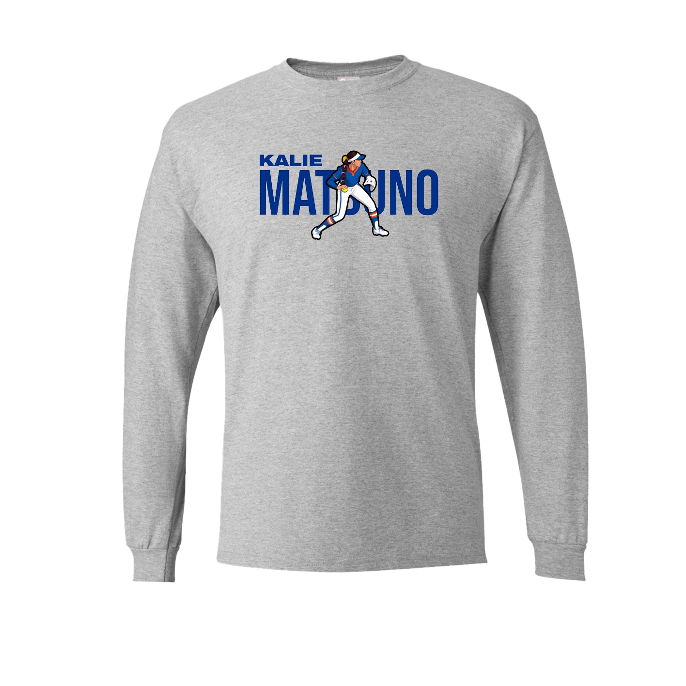 Long Sleeve Tee — Player Name in Grey
