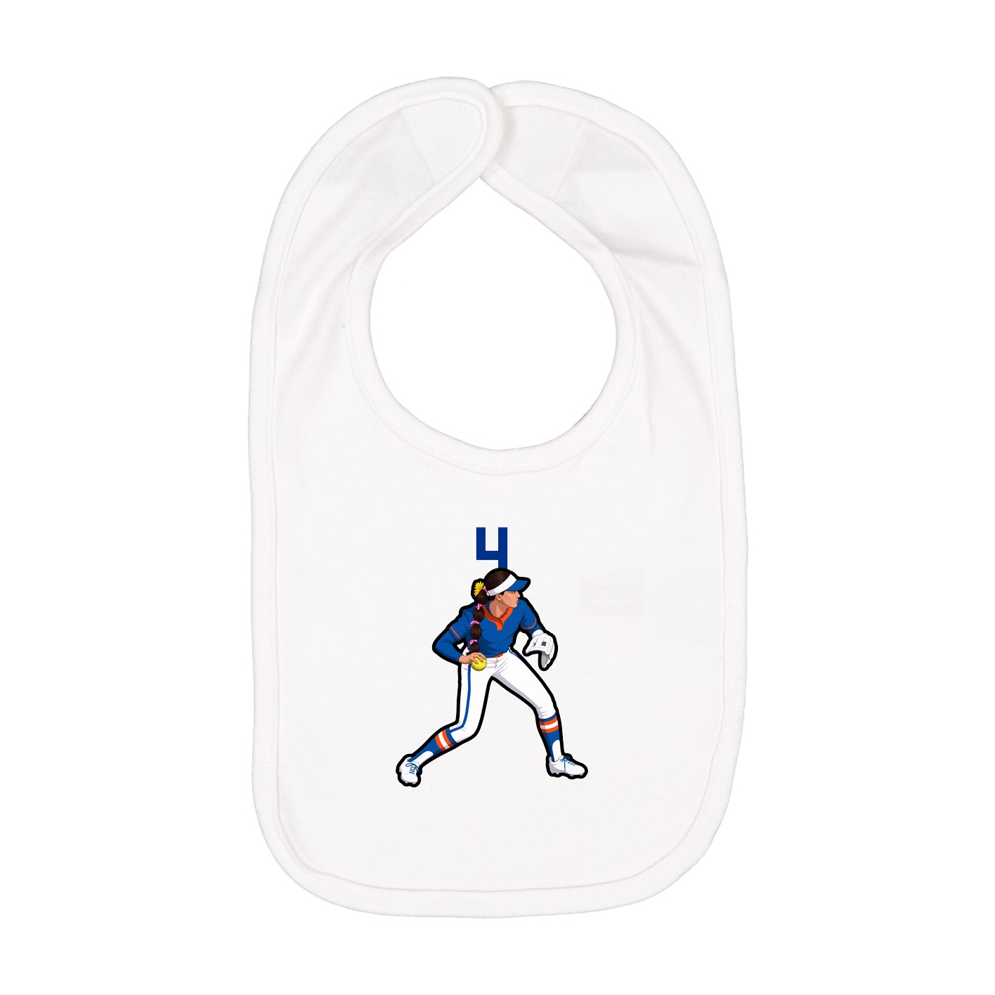 Infant Bib — Number Top in White