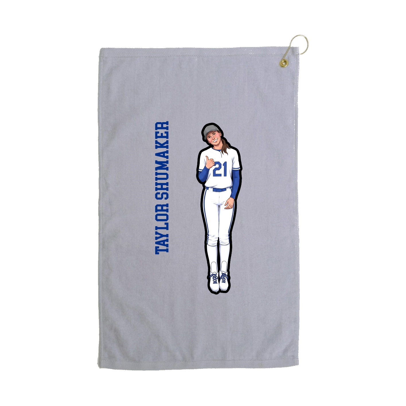 Golf Towel — Name Vertical in Grey