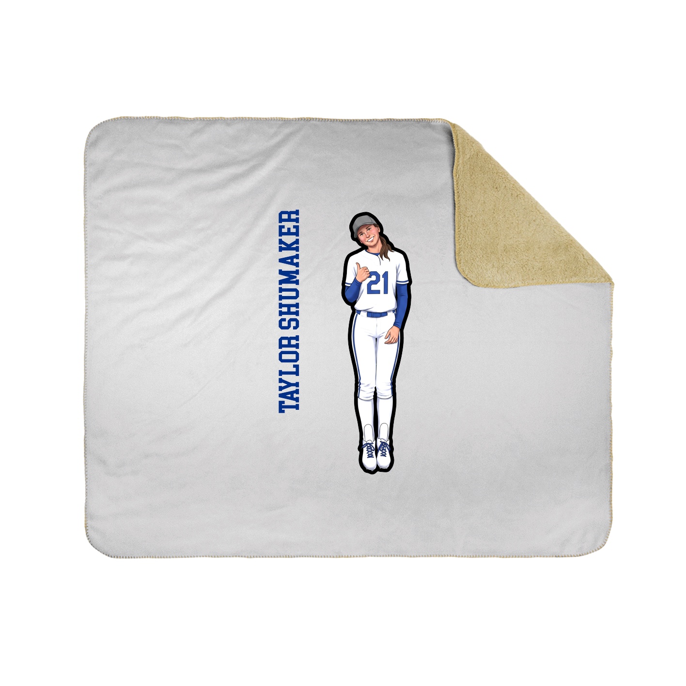 Throw Blanket — Name Vertical in White