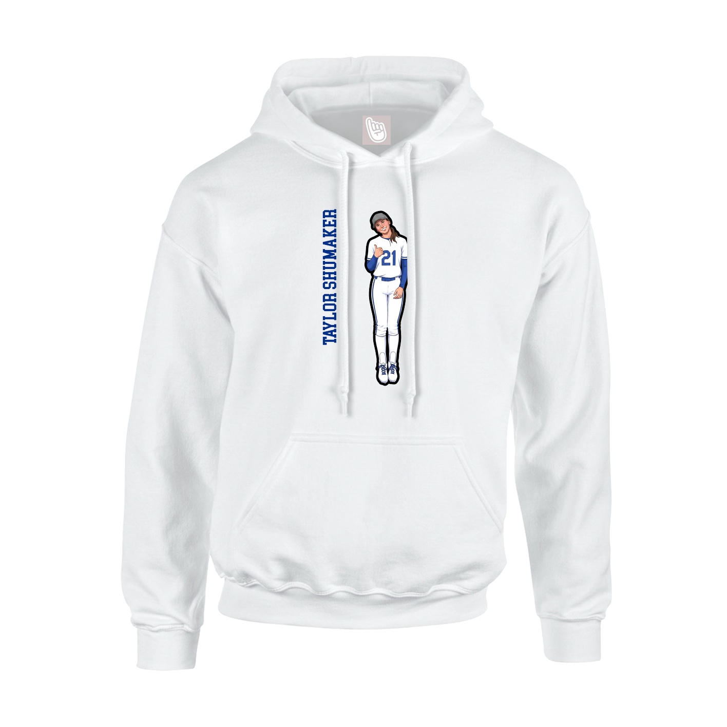 Hoodie — Name Vertical in White
