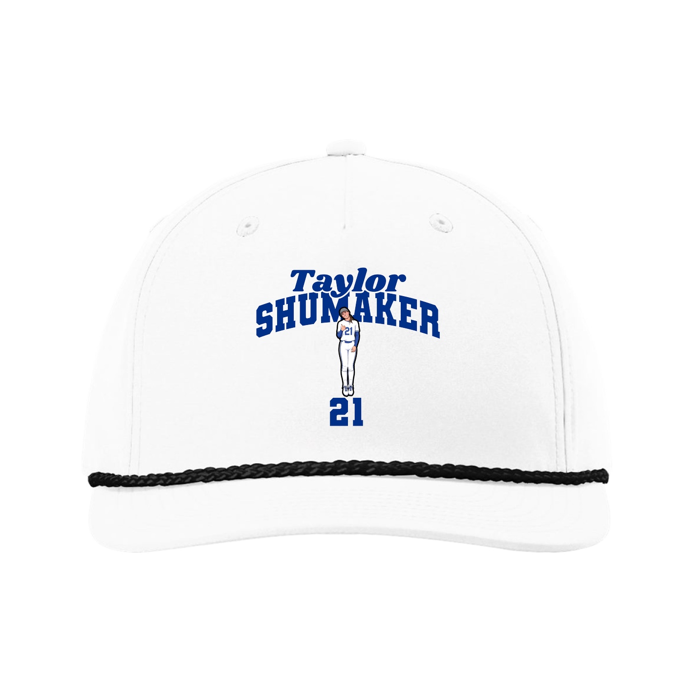 Five-Panel Classic Rope Cap — Signature Arch in White