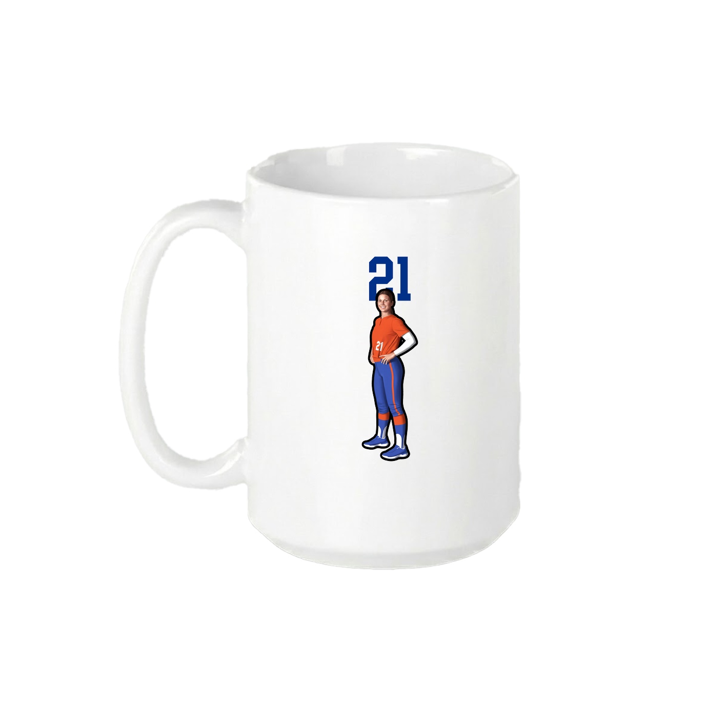 15oz Coffee Mug — Number Top in White