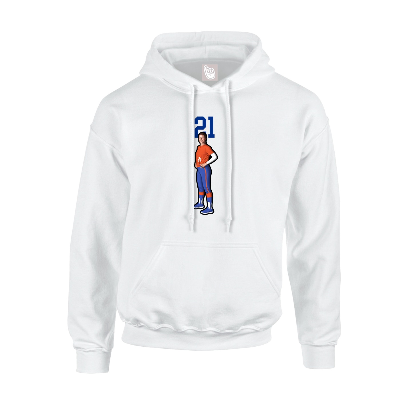 Hoodie — Number Top in White