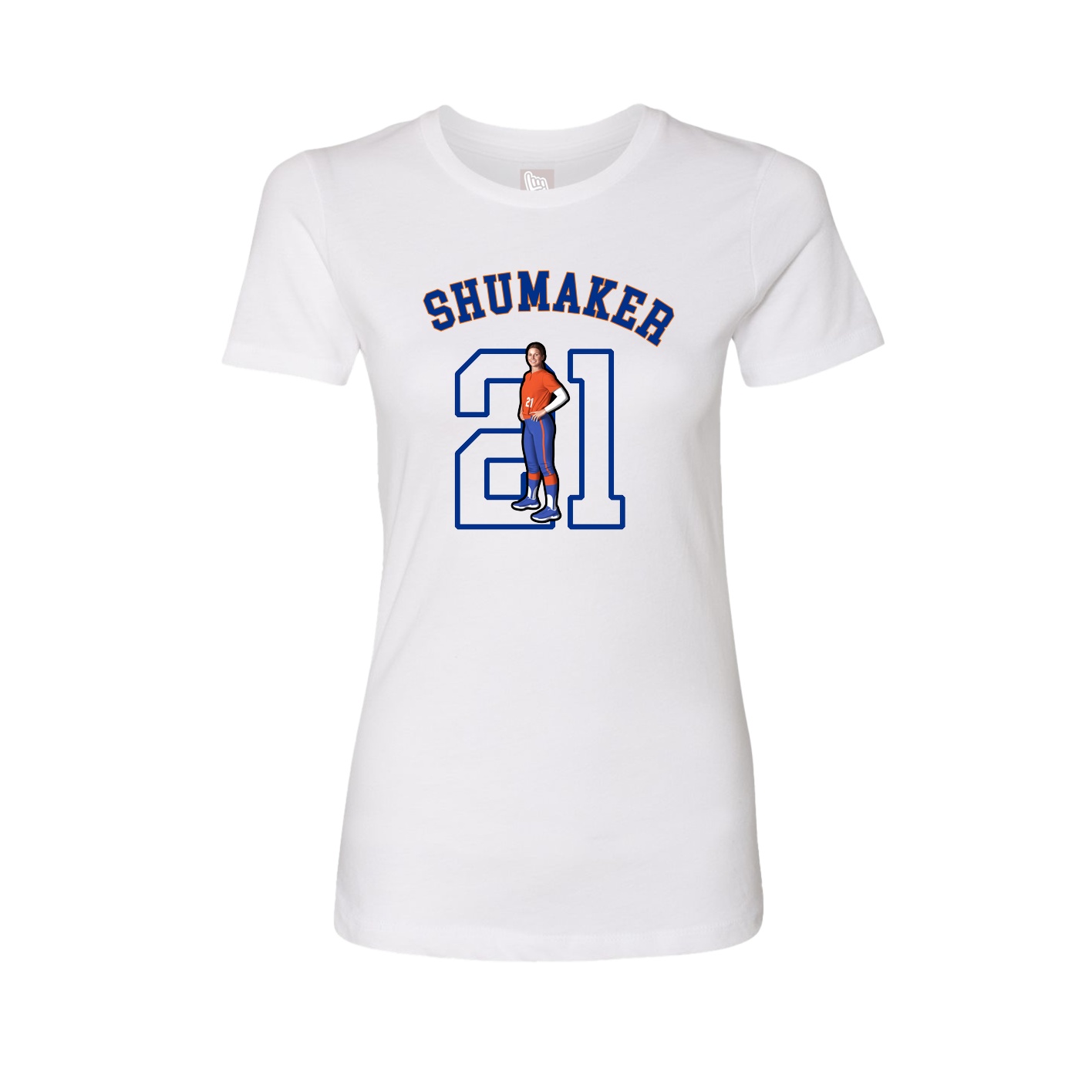 Fitted Women's Tee — Shirsey Arch in White