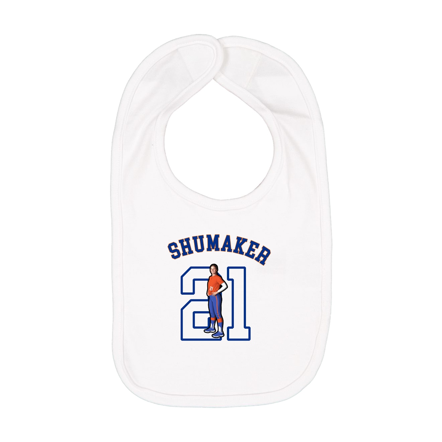 Infant Bib — Shirsey Arch in White