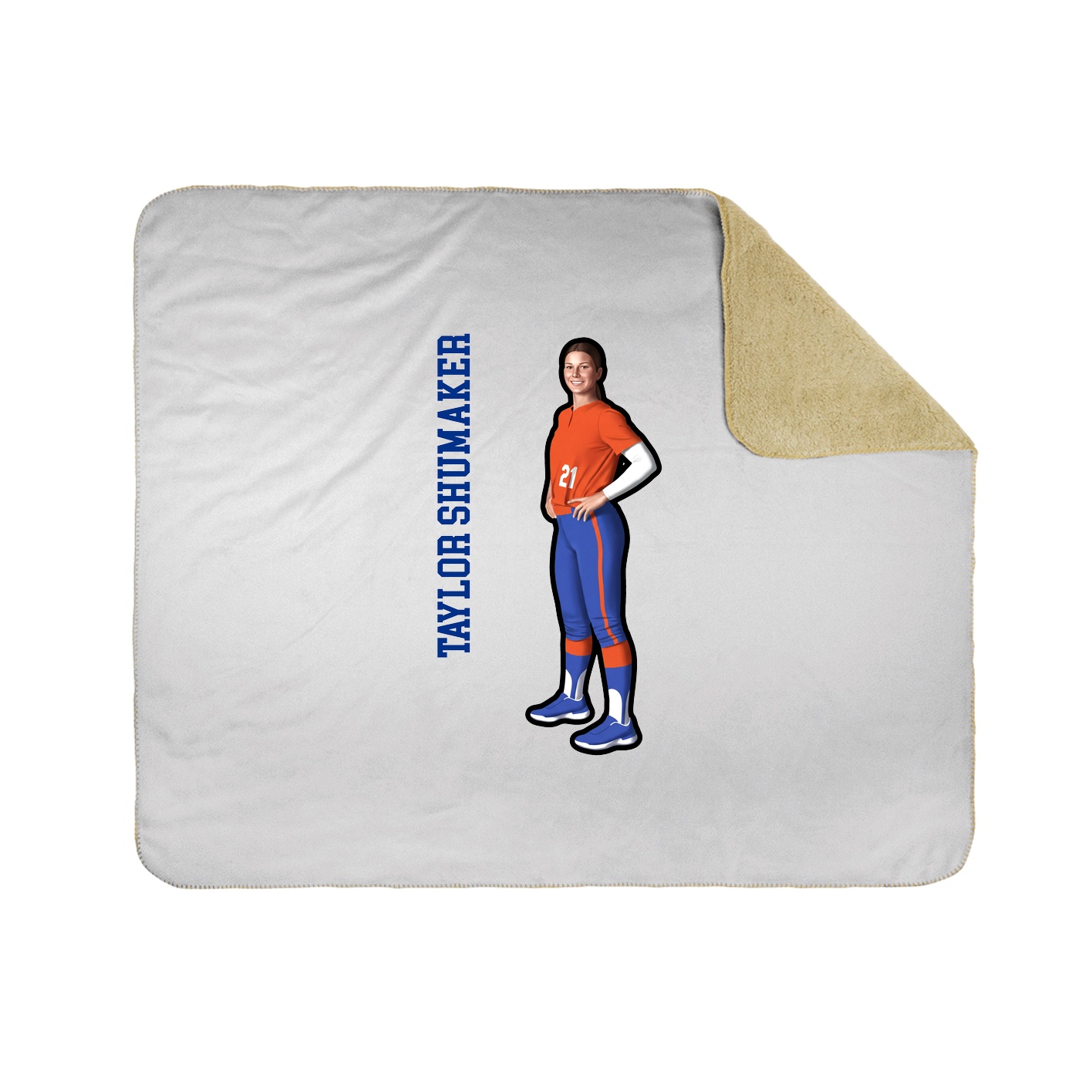 Throw Blanket — Name Vertical in White